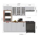 Ver imagem 5 de Cozinha Compacta Modulada Nara 12 Portas 2 Gavetas MDF 270cm Branco Fidelita Móveis