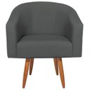 Ver imagem 2 de Poltrona Jade Decorativa Moderna Sala de Estar Quarto Escritório Conforto Corano Nozes e Suede Pés P