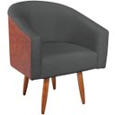 Ver imagem 5 de Poltrona Jade Decorativa Moderna Sala de Estar Quarto Escritório Conforto Corano Nozes e Suede Pés P