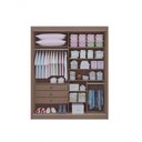 Ver imagem 2 de Guarda Roupa Solteiro Santorini 2 Portas 3 Gavetas com Pés - D' Doro Castanho/off White