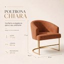 Ver imagem 3 de Kit 2 Poltrona Decorativa Moderno Base Aço Dourado Cor Terracota