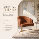 Ver imagem 2 de Kit 2 Poltrona Decorativa Moderno Base Aço Dourado Cor Terracota