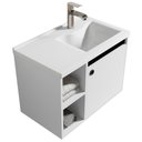 Ver imagem 4 de Conj Gabinete Espelheira e Cuba Banheiro Adonis Branco/preto