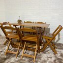 Ver imagem 2 de Conjunto Dobrável 120x70 Mesa com 6 Cadeiras Paraná Cor:mel