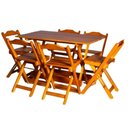 Ver imagem 5 de Conjunto Dobrável 120x70 Mesa com 6 Cadeiras Paraná Cor:mel