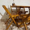 Ver imagem 4 de Conjunto Dobrável 120x70 Mesa com 6 Cadeiras Paraná Cor:mel