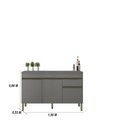 Ver imagem 7 de Kit Balcão de Pia com Tampo e Aereo 150 Cm 6 Portas 1 Gaveta Line Gris Gris Cp Freijó