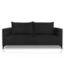 Ver imagem 3 de Sofá Living 2 Lugares com Pés de Ferro Almofadas Soltas 200cm Neso Bouclê Preto