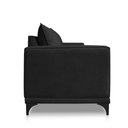 Ver imagem 2 de Sofá Living 2 Lugares com Pés de Ferro Almofadas Soltas 200cm Neso Bouclê Preto