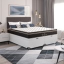 Ver imagem 6 de Cama Box Baú Queen Bipartido + Colchão Paris Molas Ensacadas Pocket - 66x158x198cm - Couro