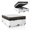 Ver imagem 1 de Cama Box Baú Queen Bipartido + Colchão Paris Molas Ensacadas Pocket - 66x158x198cm - Couro