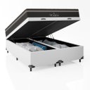 Ver imagem 5 de Cama Box Baú Queen Bipartido + Colchão Paris Molas Ensacadas Pocket - 66x158x198cm - Couro