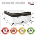 Ver imagem 2 de Cama Box Baú Queen Bipartido + Colchão Paris Molas Ensacadas Pocket - 66x158x198cm - Couro