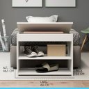 Ver imagem 2 de Sapateira Pequena com Baú 60 x 46 Cm Prateleiras Quarto Hall MDP Branco 0654 - MENU