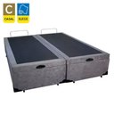 Ver imagem 2 de Cama Box Baú Casal Bipartido Suede Mega Cama Cinza