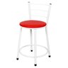 Banqueta Baixa para Cozinha Epoxi Branca:vermelho - 2