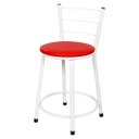 Ver imagem 2 de Banqueta Baixa para Cozinha Epoxi Branca:vermelho