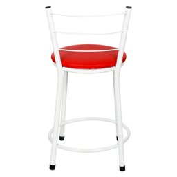 Banqueta Baixa para Cozinha Epoxi Branca:vermelho - 4