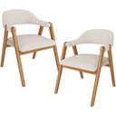 Ver imagem 1 de Kit 02 Cadeiras de Jantar e Estar Living Estofada Nadja L02 Linho Cru - Lyam Decor