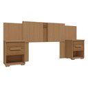 Ver imagem 1 de Cabeceira Casal com Mesa de Cabeceira 2 Gavetas Rimo Angra Carvalho/jequitibá
