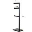 Ver imagem 2 de Papeleira Vertical Piso 2 Rolos Porta Papel Higiênico 50cm Banheiro Aço Inox Black Matte