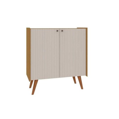 Buffet de Sala Jantar Vértice C/ 2 Portas Frisadas Cinamomo/off White - Genialflex