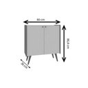 Ver imagem 2 de Buffet de Sala Jantar Vértice C/ 2 Portas Frisadas Cinamomo/off White - Genialflex
