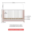 Ver imagem 6 de Berço 3 em 1 com Colchão Incluso Multimóveis Mp4394 Rosa/branco