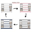Ver imagem 6 de Guarda Roupa Solteiro Doble 04 Portas e Cômoda Sapateira Atena Branco Flex - Móveis Albatroz