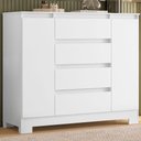 Ver mais imagens de Guarda Roupa Solteiro Doble 04 Portas e Cômoda Sapateira Atena Branco Flex - Móveis Albatroz