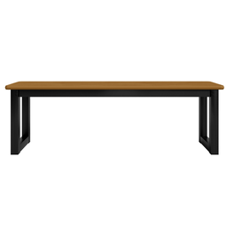 Mesa Cozinha Jantar Estrutura Preto Fosco Tampo Madeira 190 X 60 com Bancos Estilo Industrial - 4