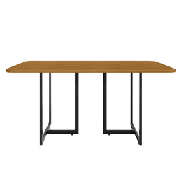 Mesa Cozinha Jantar Estrutura Preto Fosco Tampo Madeira 190 X 60 com Bancos Estilo Industrial - 3