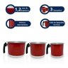 Conjunto Fervedor Alumínio Leiteira Canecão Café 3 Peças - Vermelho - 4