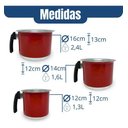 Ver imagem 2 de Conjunto Fervedor Alumínio Leiteira Canecão Café 3 Peças - Vermelho