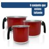 Conjunto Fervedor Alumínio Leiteira Canecão Café 3 Peças - Vermelho - 5
