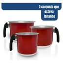 Ver imagem 5 de Conjunto Fervedor Alumínio Leiteira Canecão Café 3 Peças - Vermelho
