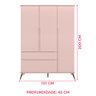 Roupeiro 3 Portas Rose Mei Jm Móveis Baby - 4