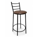 Ver imagem 5 de Banqueta Alta Industrial Estofada Londres Cor: Preto/Marrom - Kmj