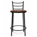 Ver imagem 7 de Banqueta Alta Industrial Estofada Londres Cor: Preto/Marrom - Kmj