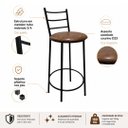 Ver imagem 4 de Banqueta Alta Industrial Estofada Londres Cor: Preto/Marrom - Kmj