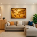 Ver imagem 1 de Quadro Decorativo Mapa Mundi Antigo e Detalhado