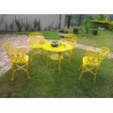 Ver imagem 2 de Poltrona Cadeira Viena em Alumínio Fundido Amarelo Jardim