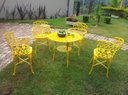 Ver imagem 2 de Poltrona Cadeira Viena em Alumínio Fundido Amarelo Jardim