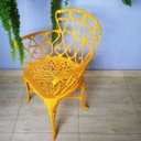 Ver imagem 3 de Poltrona Cadeira Viena em Alumínio Fundido Amarelo Jardim