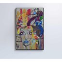 Ver imagem 4 de Quadro Grafite Mulher 60x90 Cm Vidro Impresso