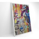 Ver imagem 2 de Quadro Grafite Mulher 60x90 Cm Vidro Impresso
