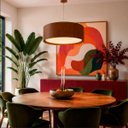 Ver imagem 4 de Lustre Pendente Madeira Redondo 40cm Adrilustres Mel