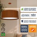 Ver imagem 6 de Lustre Pendente Madeira Redondo 40cm Adrilustres Mel