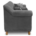 Ver imagem 5 de Kit Poltrona e Sofá Living 2 Lugares 1,60m Vênus Suede Cinza Pés Castanho - Pallazio