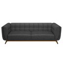 Ver imagem 5 de Sofá 03 Lugares para Sala de Estar Pés em Madeira 240cm Florian M03 Linho Chumbo - Lyam Decor